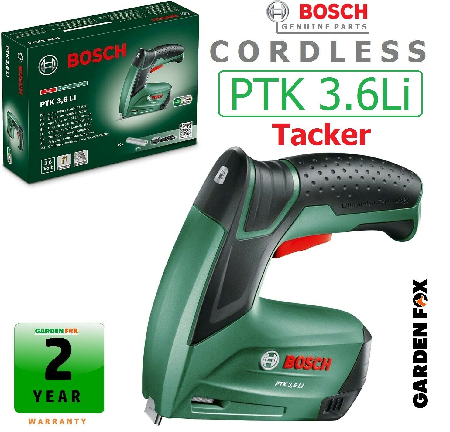 Genuine BOSCH PTK 3,6 Li Cordless STAPLE GUN / TACKER 0603968270 4059952566627