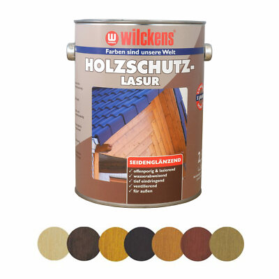 Holzschutzlasur Wilckens 6 Farben 2,5l Lasur Wetter Schutz (5,64 /1l)