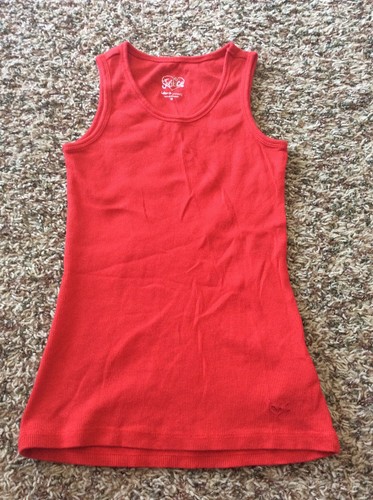Girls Justice Size 10 Ribbed Tank Red EUC