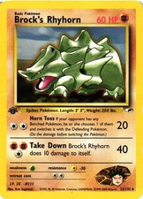Pokemon TCG Brock's Rhyhorn  22/132 Gym Heroes 1st Edition Rare DMG on eBay