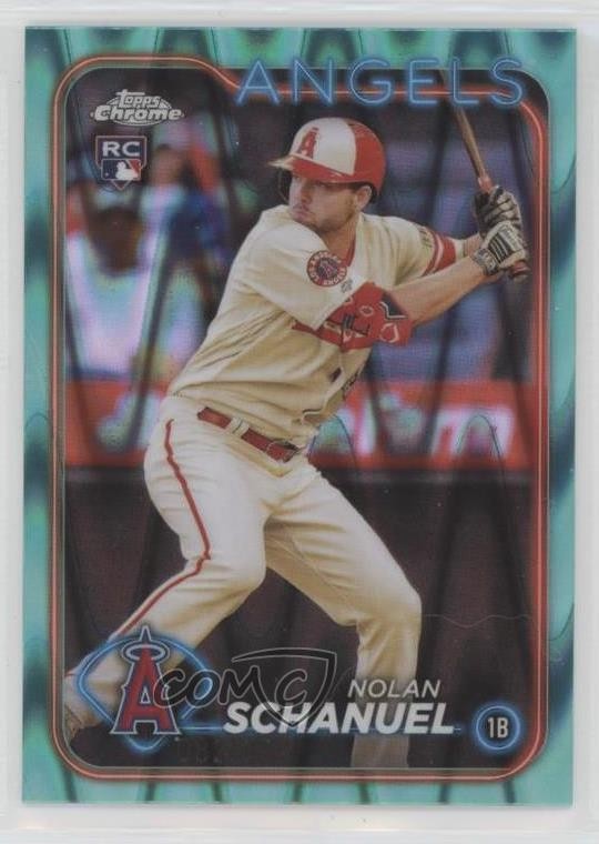 2024 Topps Chrome Aqua RayWave Refractor 82/199 Nolan Schanuel #274 07sf