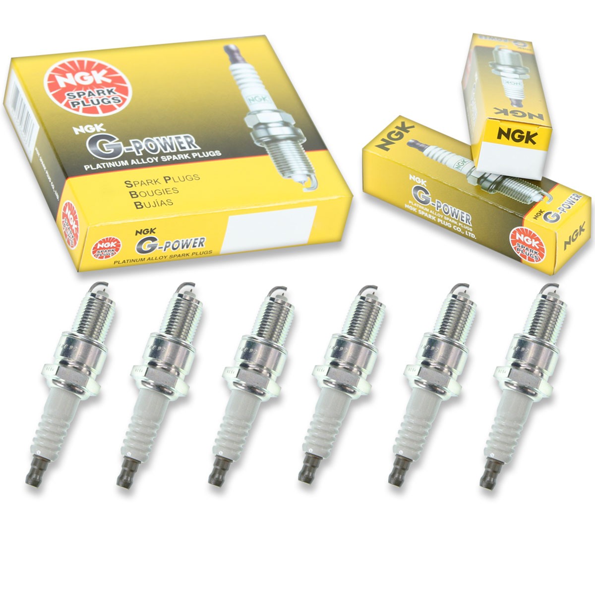 6 pcs NGK G-Power Spark Plugs for 1967-1969 GMC C35/C3500 Pickup 4.1L L6 - gl