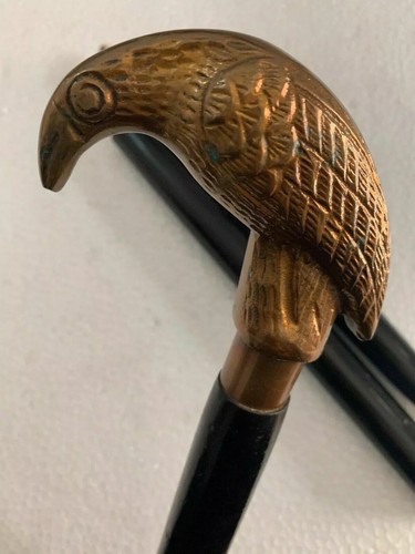 Canne De Marche En Bois Avec Manche En Laiton Tête De Serpent - 38 Pouces - Faite Main - Capacité 250 Lbs - Neuve