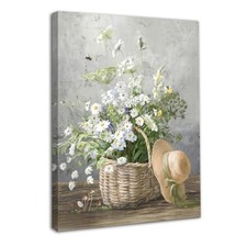 Dazzlewall Framed Daisy Flower Wall Art Decor Rustic Floral Daisy Flower Framed