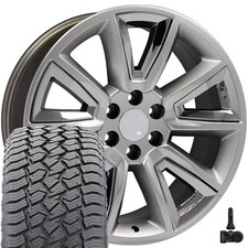 Cv73 20x8.5 Hyper Rims 27555r20 At2 Tires Tpms Set Fits Sierra Yukon Cv73 20x8.5 Hyper Rims 27555r20 At2 Tires Tpms Set Fits Sierra Yukon