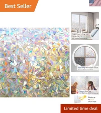 Rainbow Effect Static Cling Window Film - Protect Privacy & Enhance Decor