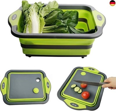 ?Upgrade?D L D Collapsible Cutting Board with Colander Containers, Foldable