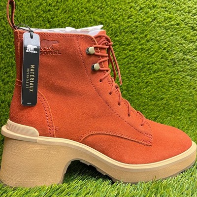 Sorel Hi-Line Heel Lace Womens Size 8.5 Wrap Red Outdoor Waterproof Wedge Boots