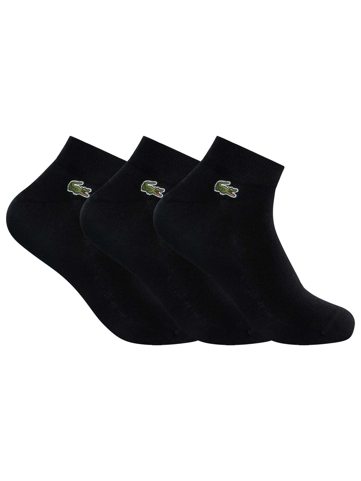 Lacoste Men's 3 Pack Low Socks, Black