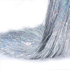 20000 Christmas Strands Iridescent Tinsel Icicles Silver 19.7" Foil Fringe Or...