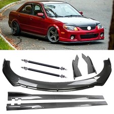 Carbon Fiber Look Front Bumper Lip Spoiler For Mazda Protege Side Skirt Body Kit