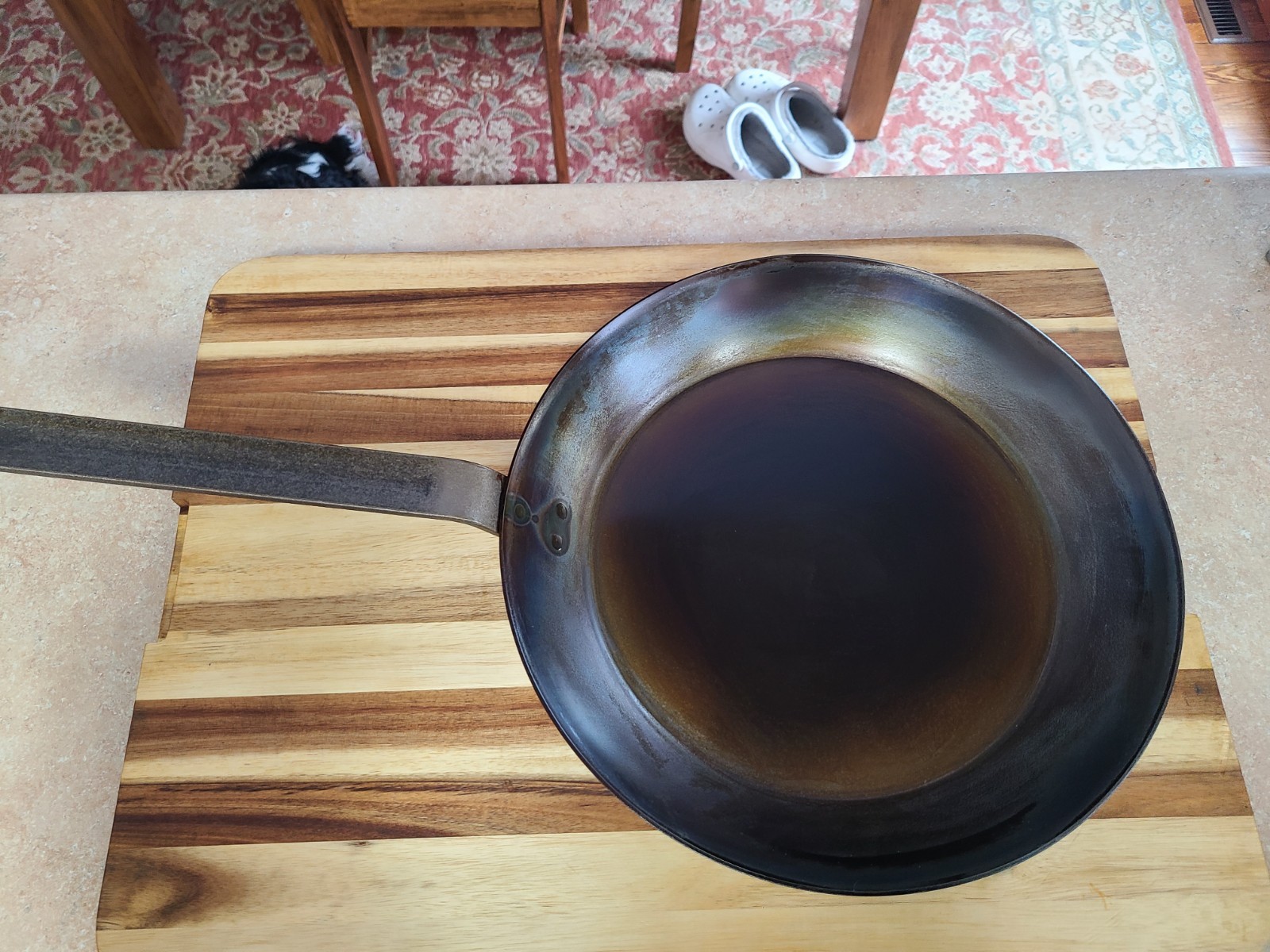 Matfer Bourgeat  11 7/8" Carbon Steel Fry Pan 11 3/4" SEASONED & READY 