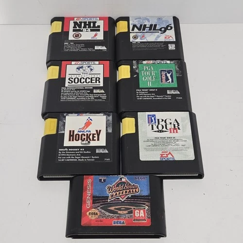 7 SEGA Genesis Lot Games Sports PGA Tour NHL Soccer Hockey Baseball Golf