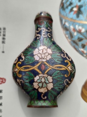清乾隆景泰蓝珐琅彩鼻烟壶Chinese Qing Qianlong Cloisonne Enamel