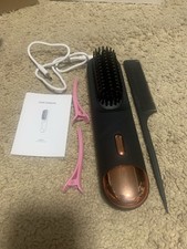 Portable USB Rechargeable Hot Comb Hair Straightener Mini Cordless