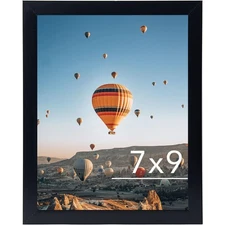 7X9 Picture Frame Black for Wall Hanging or Tabletop- Wall Mounting Horizontally