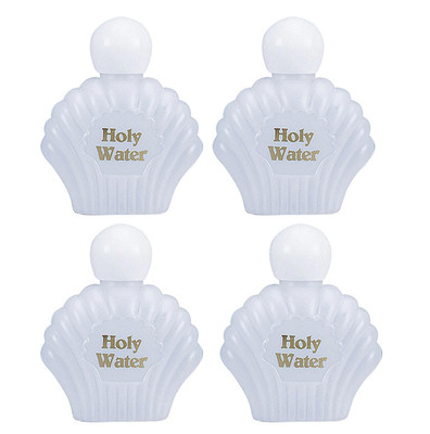 Lot of 4 (empty) Shell Shaped Holy Water Bottles Hold 2.5 oz each 3.5'' H