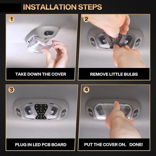 For Mustang 94-04 Ford F150 250 Overhead Ceiling Dome Light Bulb White LED Panel - Picture 7 of 8