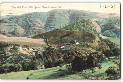 1907 Beautiful Foot Hills, Santa Clara County, Cal VTG Postcard VPC2.