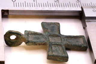 Byzantinischer Kreuz Anhänger spätrömisches Reich aus Bronze