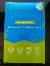 AiNeedCare, 16 Pack Toothbrush Replacement Heads 8 White, 8 Black , NIB