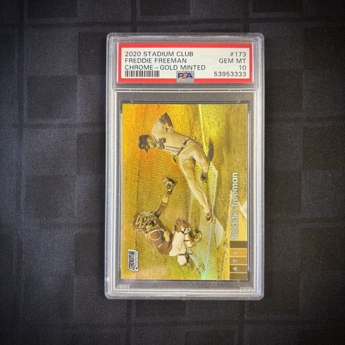 2020 Topps Stadium Club Freddie Freeman #173 Chrome Gold Minted PSA 10