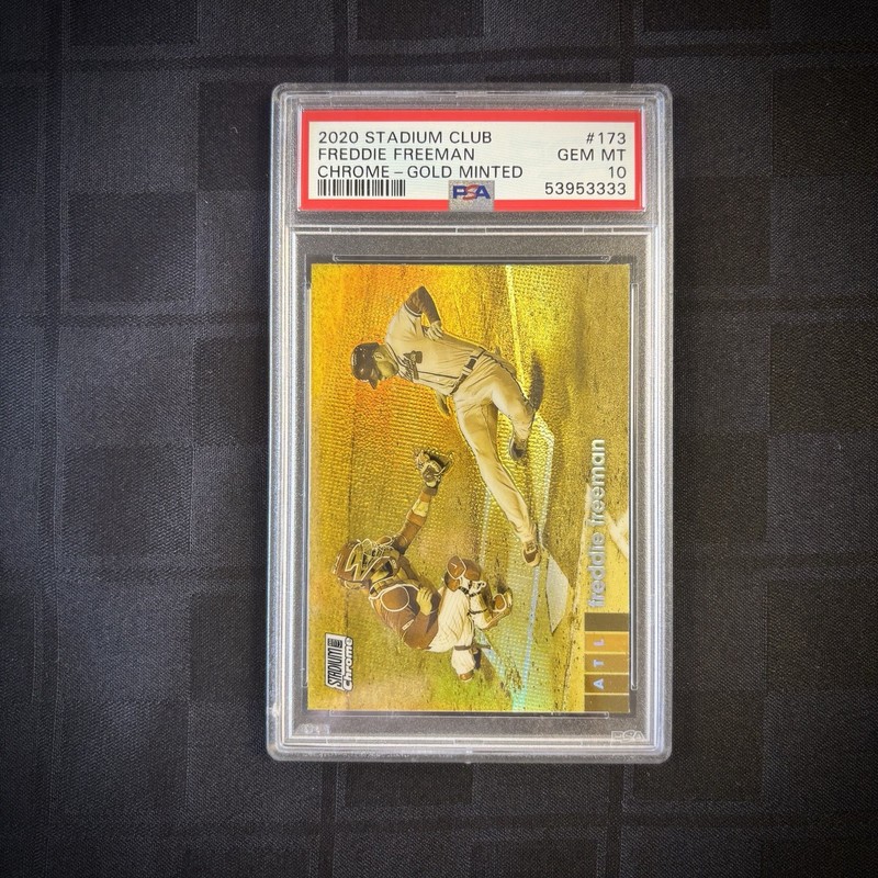 2020 Topps Stadium Club Freddie Freeman #173 Chrome Gold Minted PSA 10
