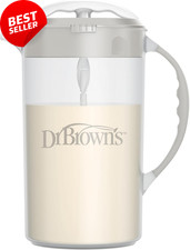 Baby Formula Mixing Pitcher 36oz  BPA-Free, No Drip Spout, Locking Lid, Gray