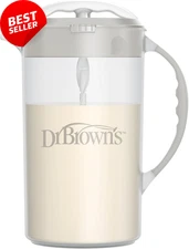 Baby Formula Mixing Pitcher 36oz | BPA-Free, No Drip Spout, Locking Lid, Gray