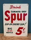 Canada Dry Spur Tin Soda Advertising Sign - Vintage Original - Zip In Every Sip