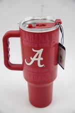 New Logo Brands Alabama Crimson Tide 40oz Stainless Steel Tumbler + Straw