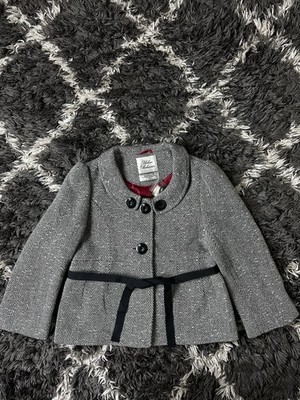 Urban Behavior Coat Womens L Black White Herringbone Wool Blend Chevron Jacket