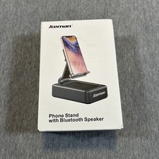 Cell Phone Stand with Wireless Bluetooth Speaker and Anti-Slip Base HD Black