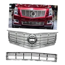 Front Bumper Upper  Lower Grille Mesh Grill Insert Compatible with 2013-2016