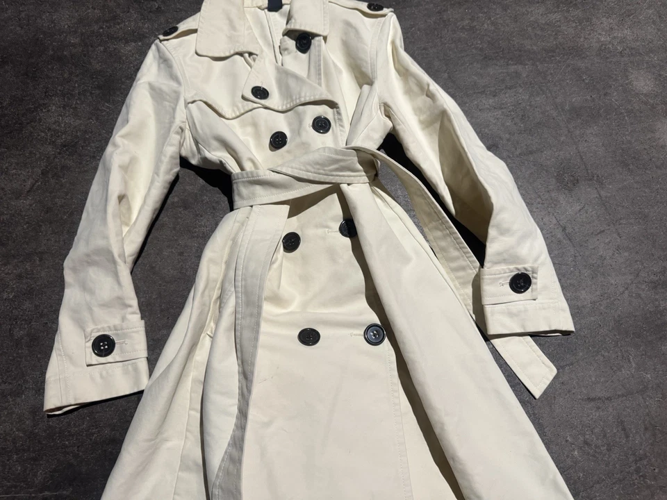 Gabardina Preppy vintage Y2K 2005 de lona de algodón para mujer grande Foto 2 de 4