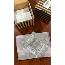 Fargus Glass Ashtray Modern Decorative Portable Indoor Outdoor Clear 2 Pack