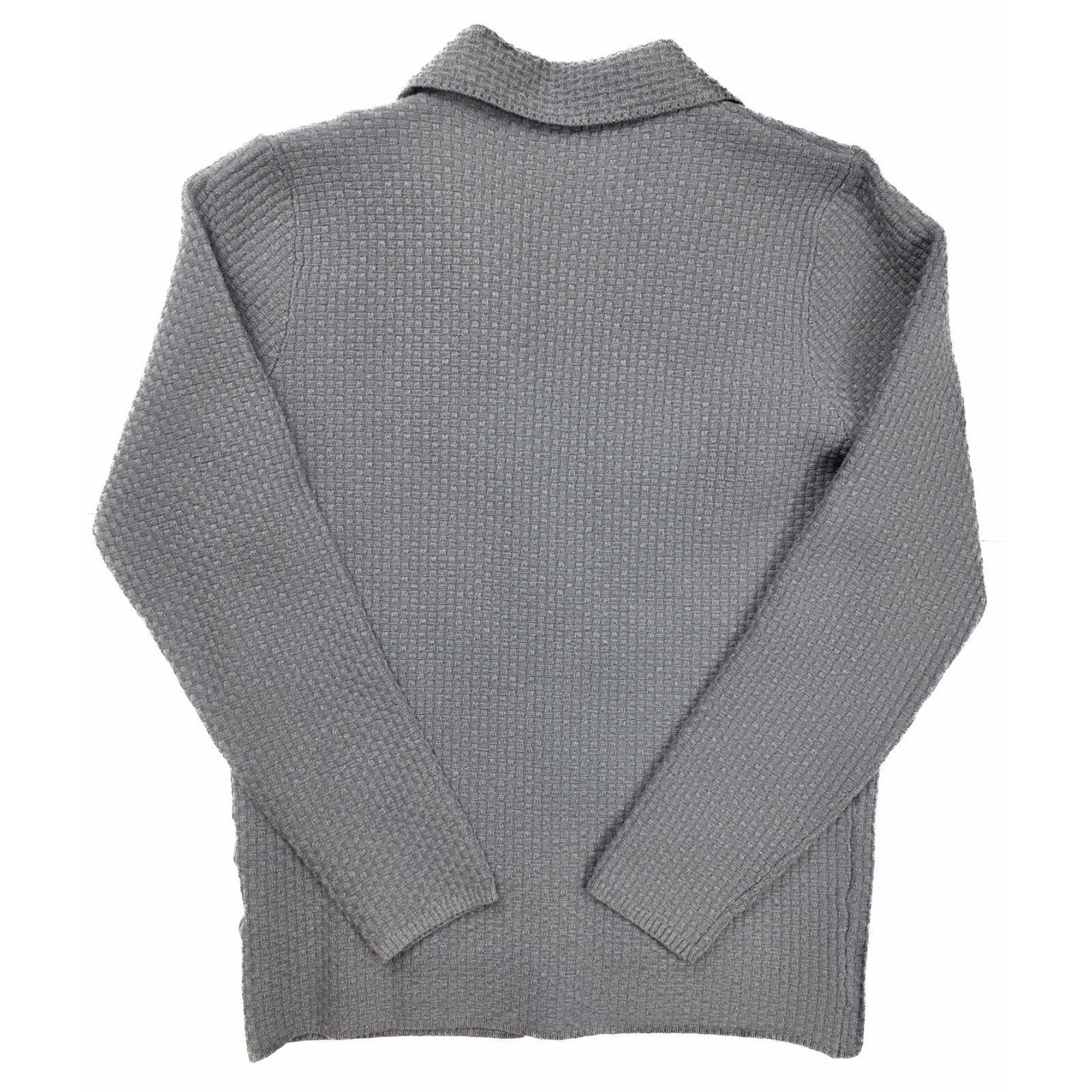 Confar Gray Button Front Pockets Waffle Knit Card… - image 2