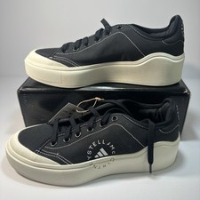 Adidas Stella McCartney Court Cotton women's Shoes HP5702 Black/White size W10