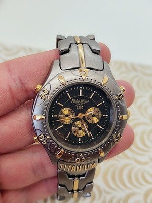Philip Persio Titanium Quartz Uhr - Multifunktion - zweifarbig grau und gold