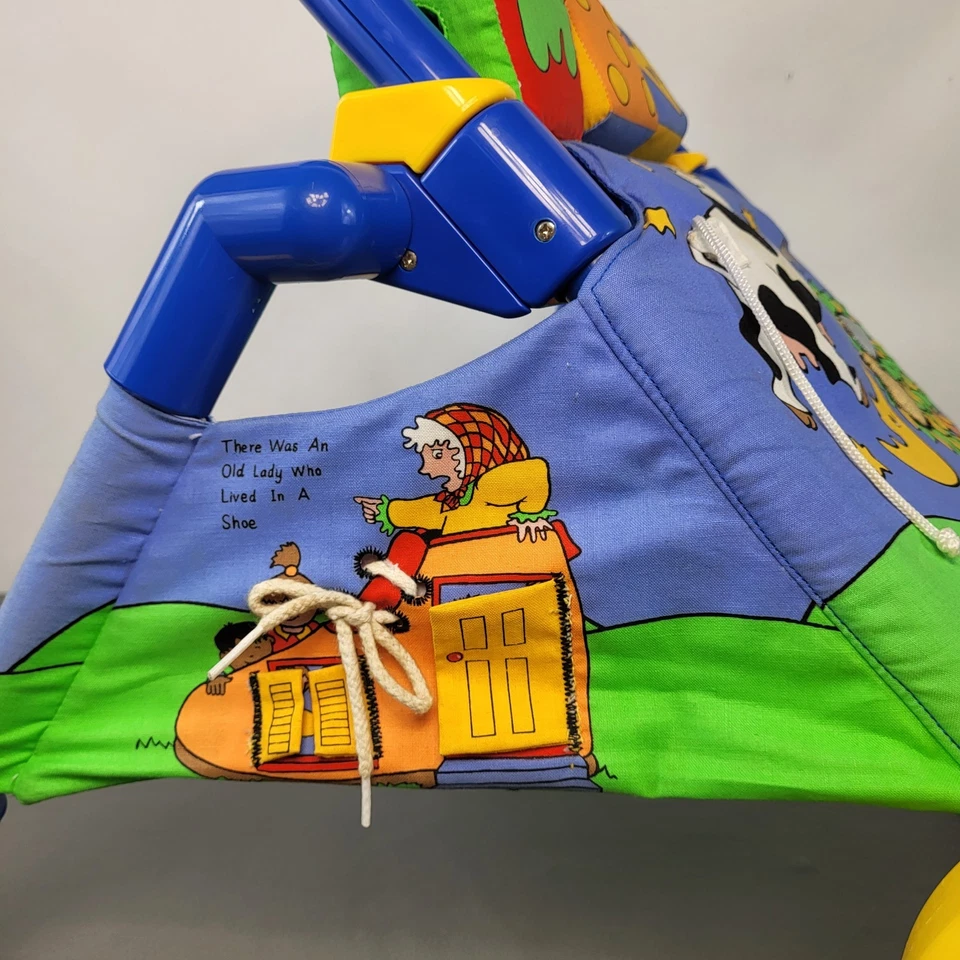 Vintage Baby Walker Push Along Toy With Soft Fabric Multicoloured On Wheels UK - Image 4 of 4