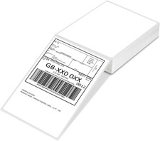 Jeejaan� 100 of Fanfold Thermal Label 4X6 Sticky Labels 100 X 150 Mm Self-Adhesi