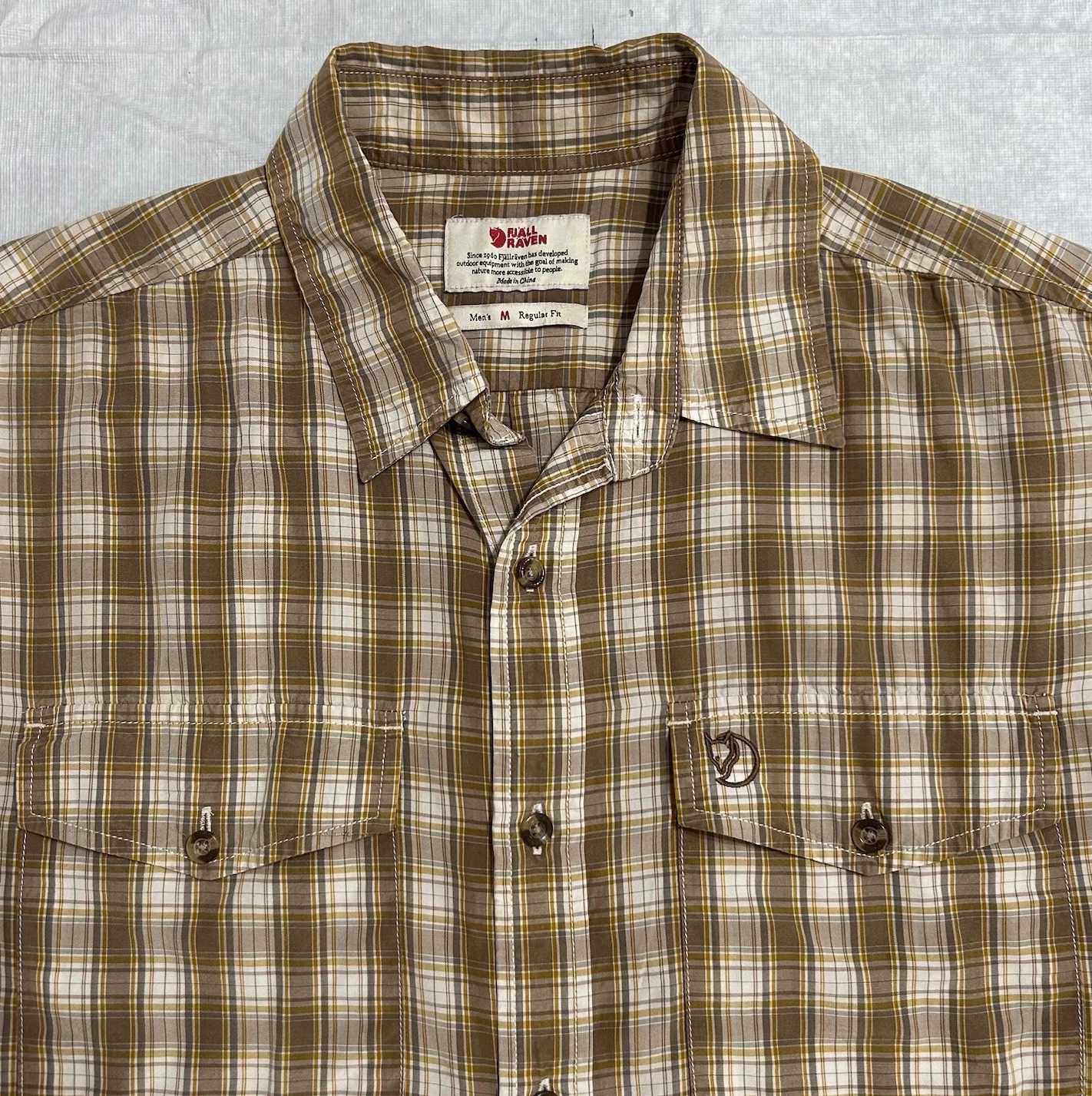 Fjallraven Abisko Lightweight Trekking Hike Shirt Short Sleeve Mens M