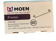 Moen DN8424BN Preston Collection 24" Bathroom Single Towel Bar, Brushed Nickel