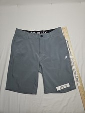 Hurley Men's Size 30 Gray Chino Flat Front Zipper Button Board Shorts