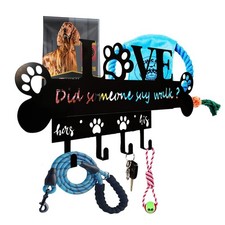 Dog Leash Holder for Wall, Dog Stuff Storage Organizer, Mail Organizer and Ke...