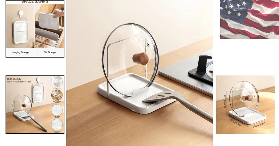 Versatile Kitchen Lid and Spoon Rest - Foldable Design with Non-Slip Stability - Image 2 of 4