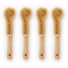 PLANT OATH Bamboo Dish Scrub Brush 4 Pack Sustainable Gift Kitchen Clean
