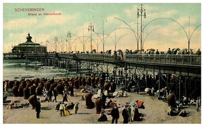 Vintage Postcard Scheveningen Pier Strand en Wandelhoofd Netherlands