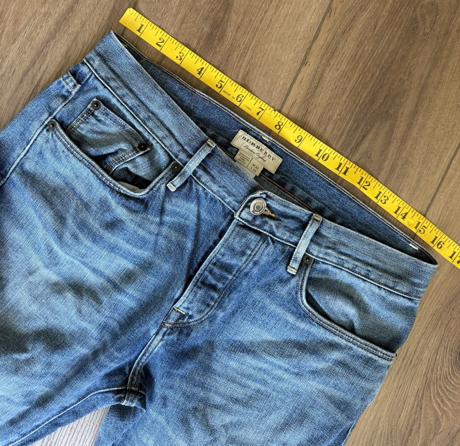 Burberry London Japanese Denim Jeans Whiskered Western Vintage 32x32 Made In USA image 3