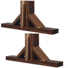 2 Pcs Solid Wood Fence Base Garden Bracket Baby Post Feet Stands